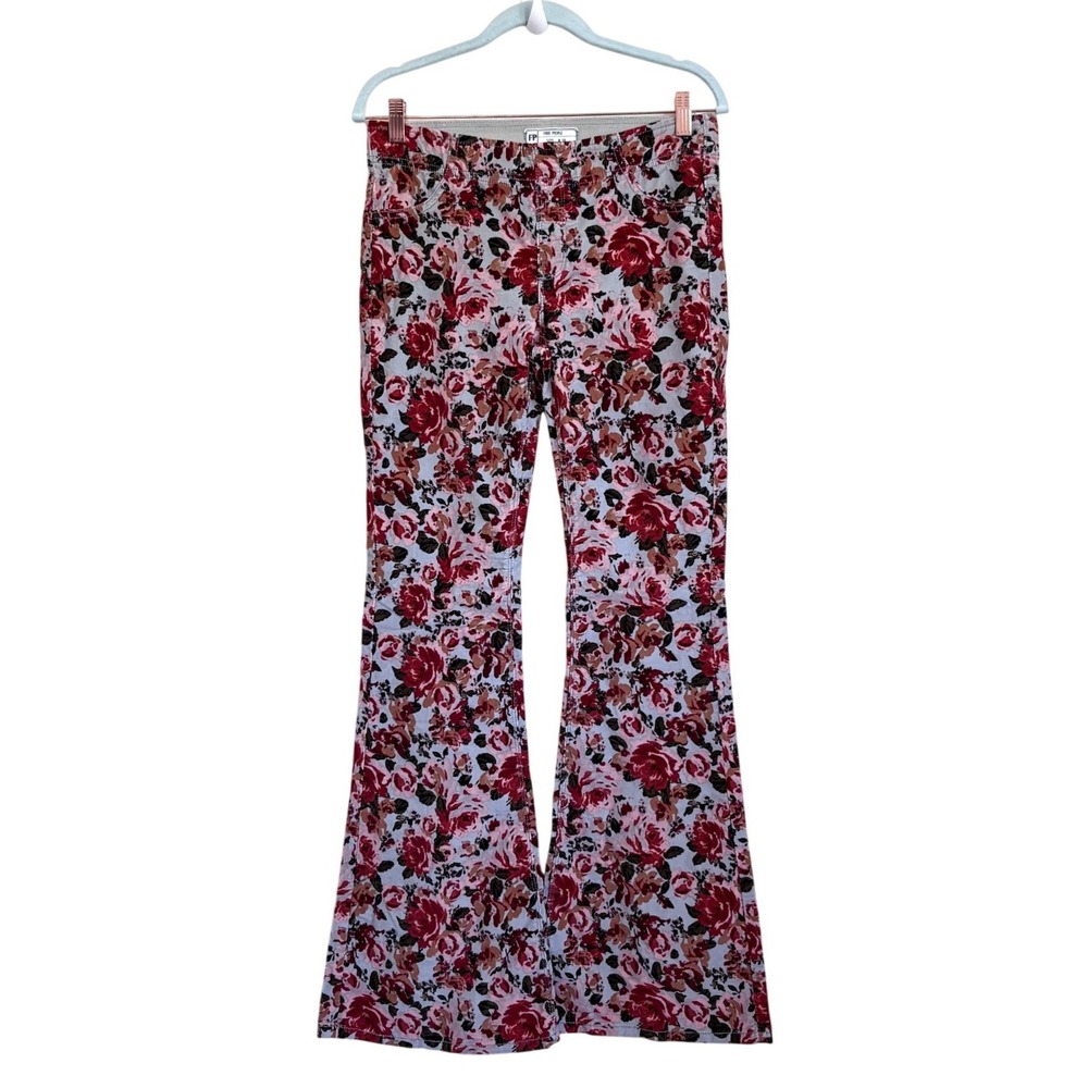 Free People Womens Floral‎ Corduroy Flare Pants Size 28 Boho Hippie Bell Bottoms